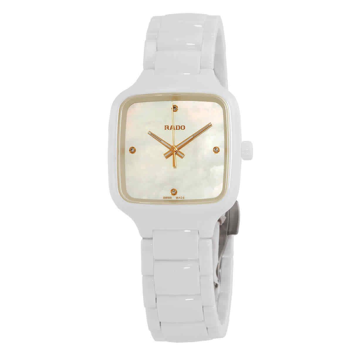 Rado True Quartz Diamond White Mop Dial Ladies Watch R27072902