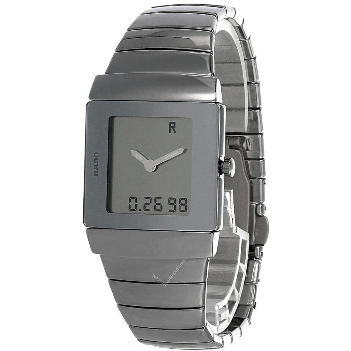 Rado Diastar Digital High-tech Ceramic Bracelet Men`s Watch 193.0433.3 - Dial: Silver, Band: Silver, Bezel: Silver