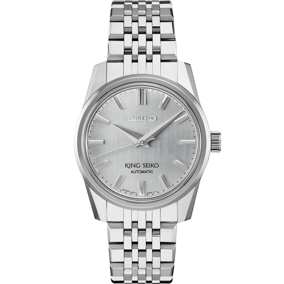 Seiko King Silver-tone Dial Stainless Bracelet 37mm Watch SPB281 - Dial: Silver, Band: Silver