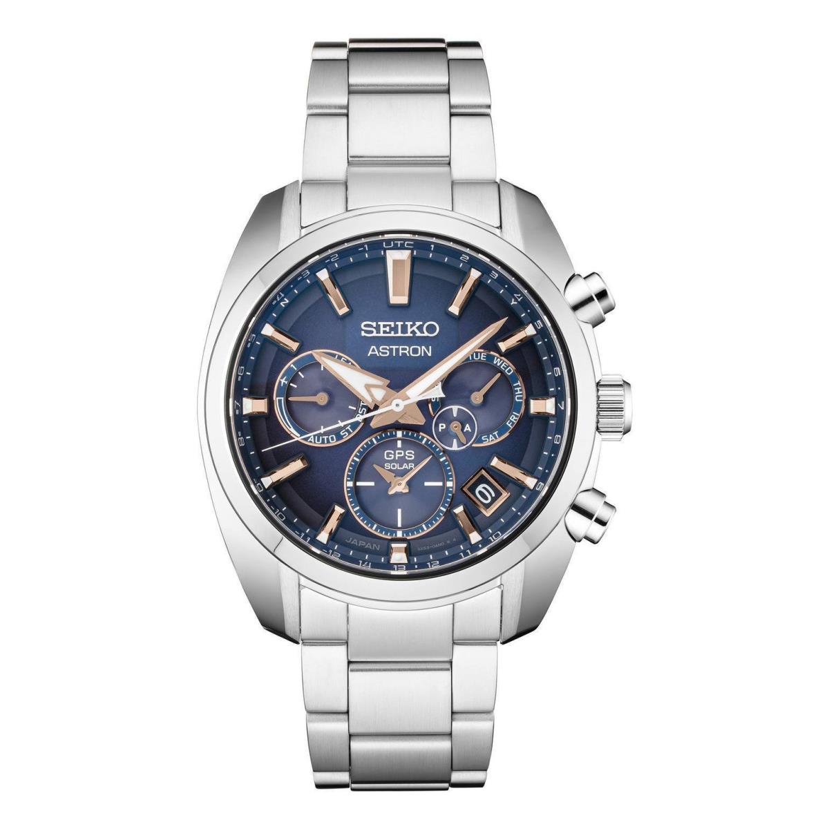 Seiko Astron Gps Solar Blue Dial w/ Rose Gold Accents Watch