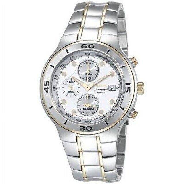 Seiko Men`s Alarm Chronograph Two Tone Sports Watch SNAC36