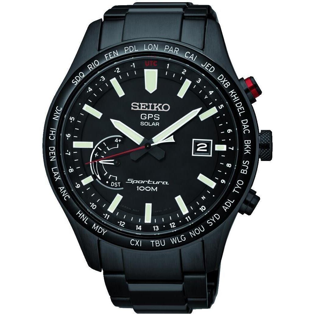 Seiko Sportura Gps Solar Black Pvd Case and Bracelet SSF005