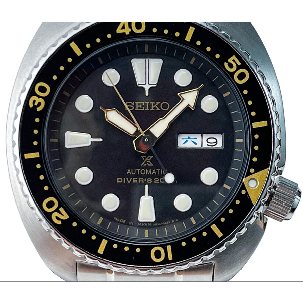 RH Seiko Prospex Turtle SRP775J1 Kanji Automatic Made in Japan Seiko watch Prospex Dial Black Band Silver Bezel Black Fash Direct