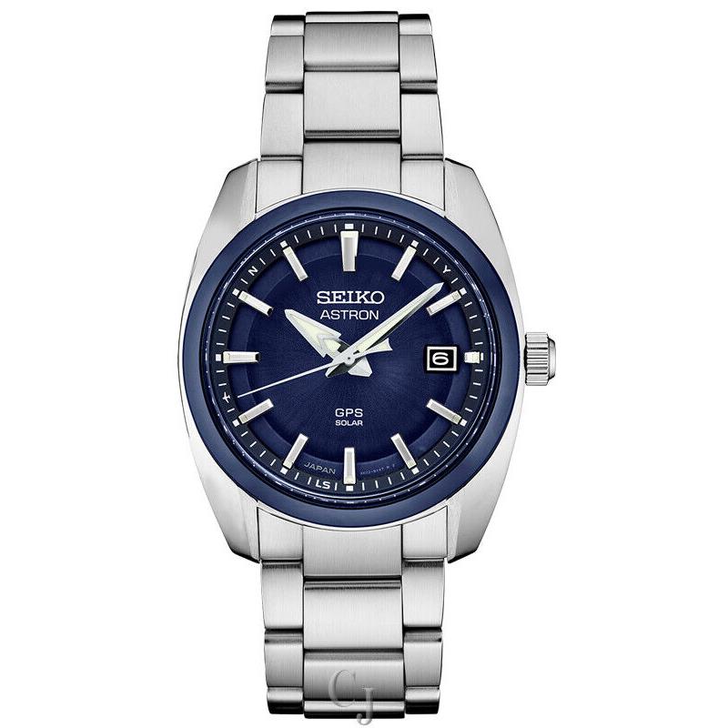 Seiko Astron Ceramic Bezel Blue SSJ003 - Dial: Blue, Band: Silver, Bezel: Blue