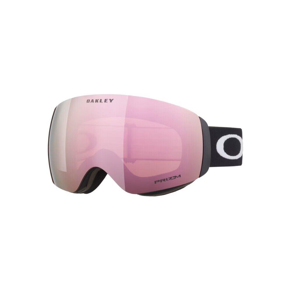 Oakley Oakely Flight Deck M Snow Goggles Matte Black Strap Prizm Rose Gold Iridium Lens