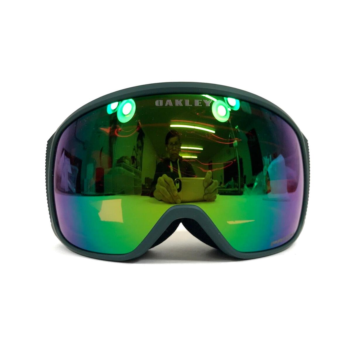 Oakley Snow Goggles Flight Tracker XM OO7105-1800 Hunter Mustard with Prizm Jade - Frame: Yellow, Lens: Green