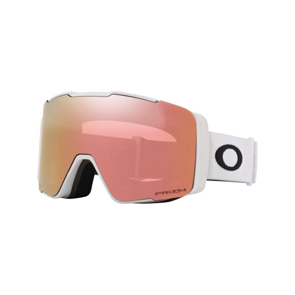 Oakley Line Miner Pro M Snow Goggles Matte White Strap Prizm Snow Rose Lens