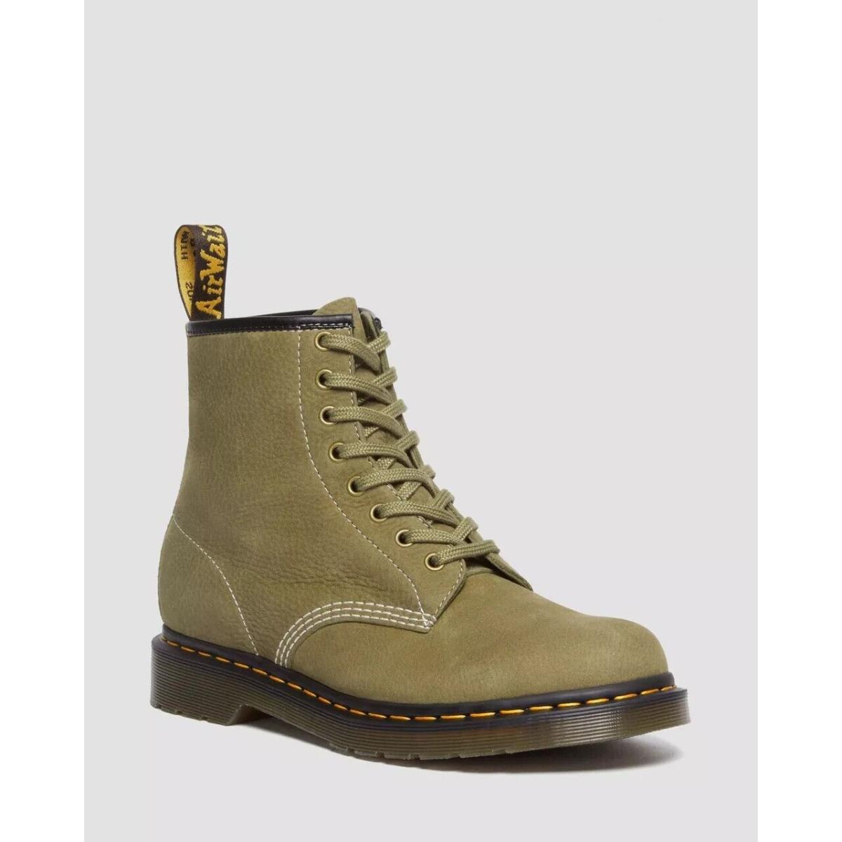 Men`s Dr. Martens 1460 Tum Nubuck Leather Lace Up Boots 31695357 Sizes Mu Olive