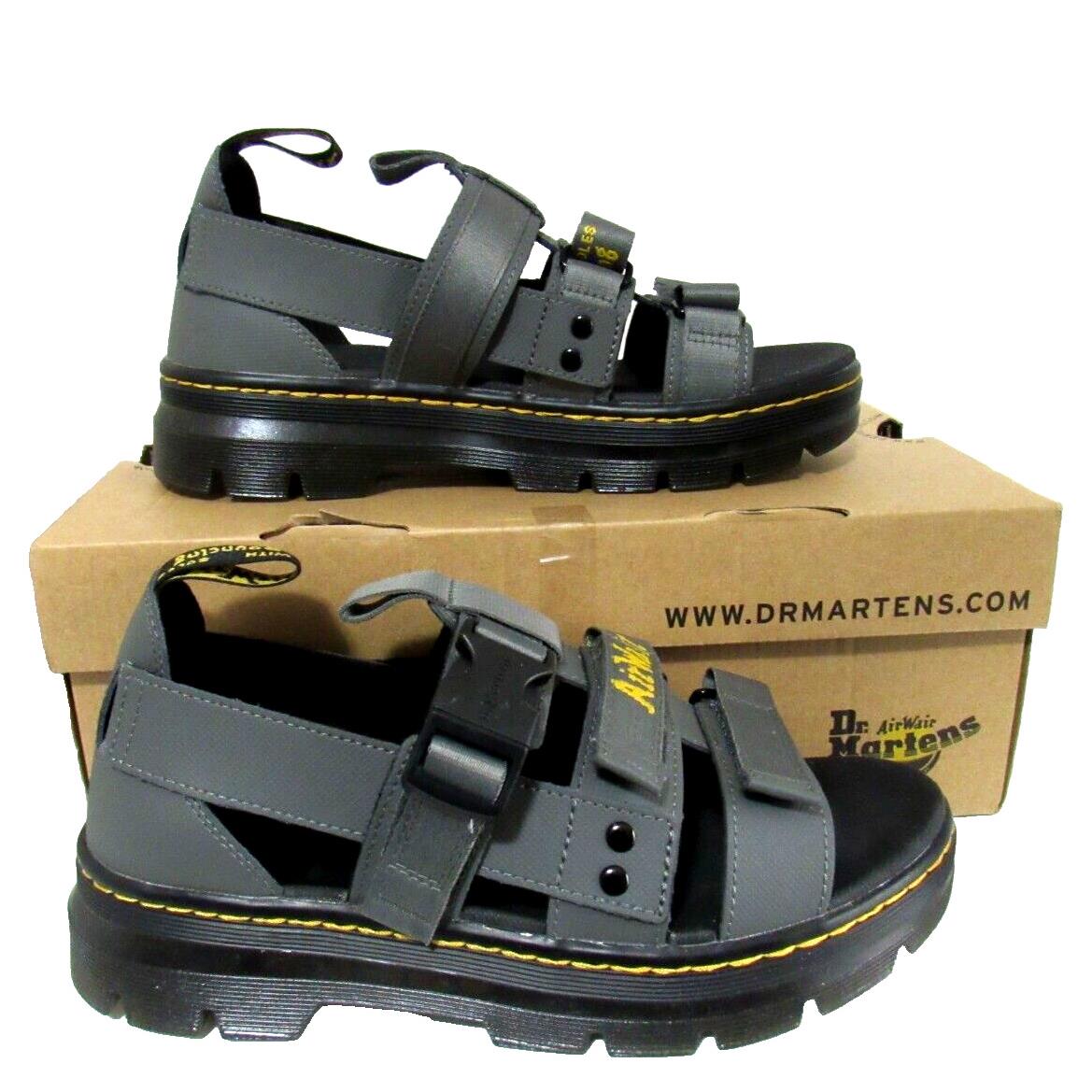 Dr Martens Pearson Webbing Strap Sandals US M7 W8 UK 6 EU 39 Gunmetal Gray