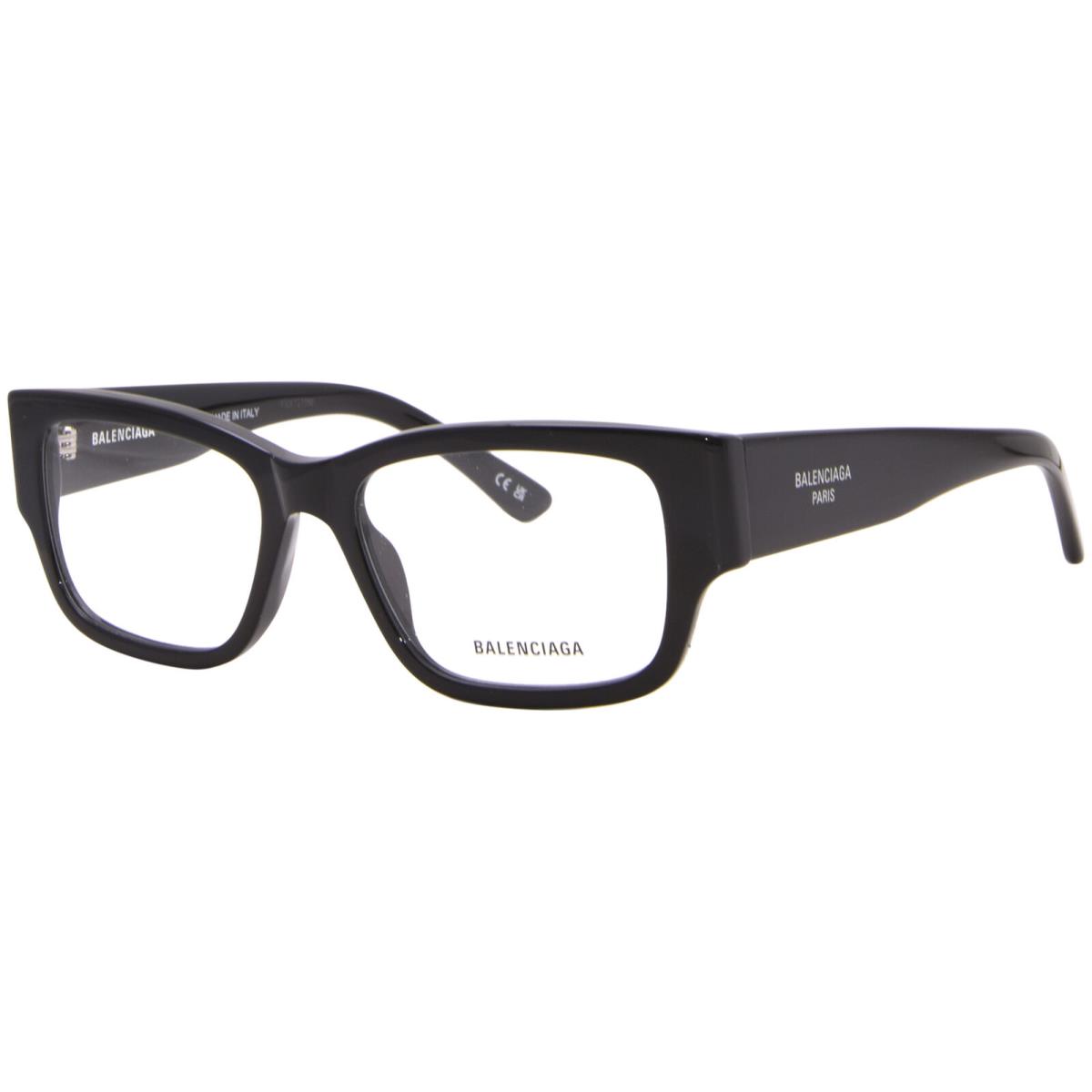 Balenciaga BB0371O 001 Eyeglasses Men`s Black Full Rim Square Shape 53mm