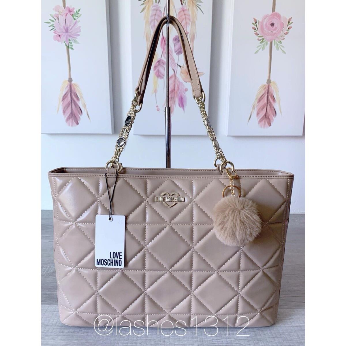 Love Moschino Quilted Tote Bag - Taupe