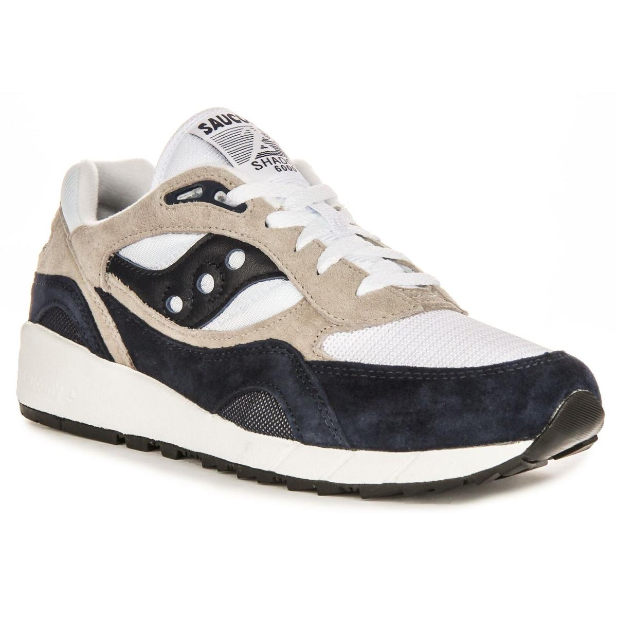 Saucony Shadow 6000 90s High Millage Suede Womens Trainers White Navy US 4 - 13