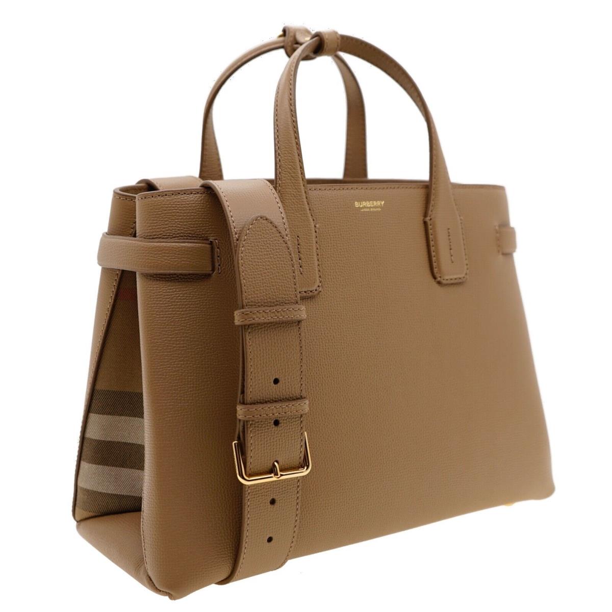 Burberry Banner Shoulder Bag Tote Camel Leather