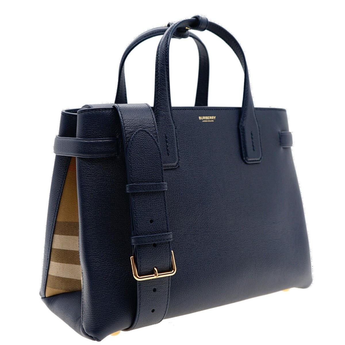 Burberry Banner Shoulder Bag Tote Regency Blue Leather