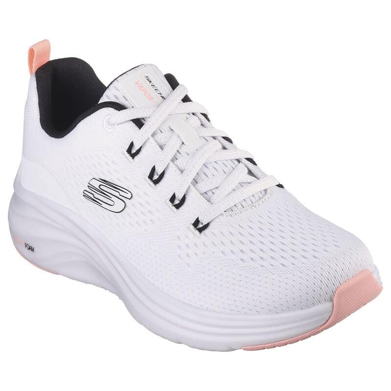 Womens Skechers Vapor Foam - Fresh Trend White Black Mesh Shoes - White