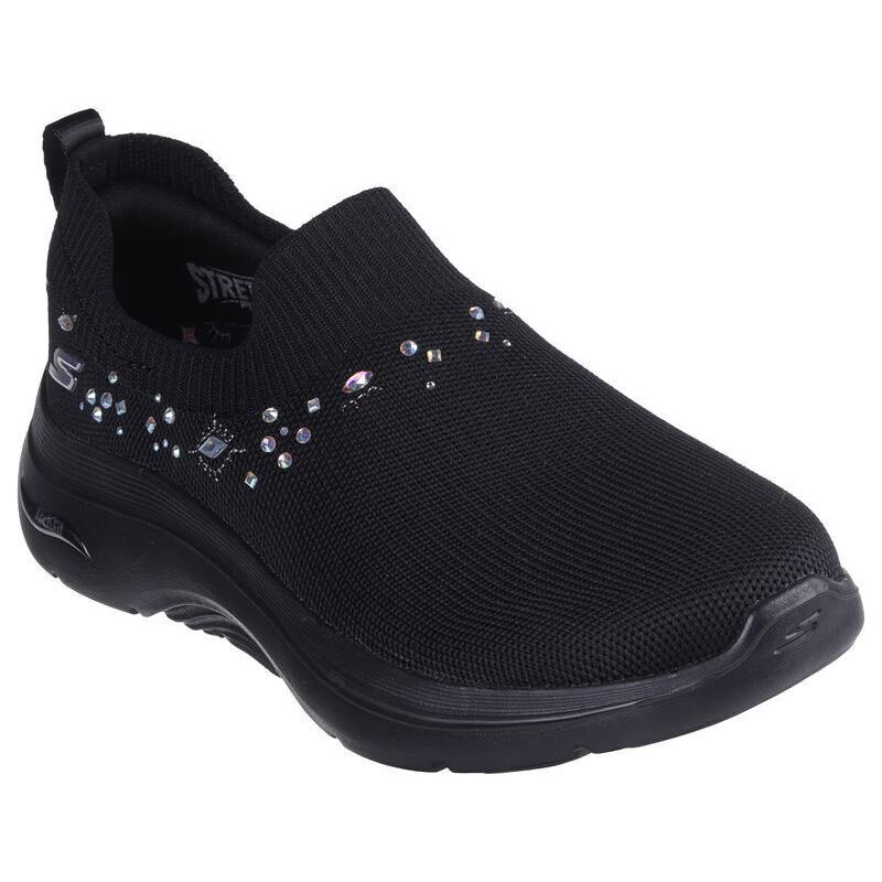 Womens Skechers GO Walk Arch Fit 2.0 - Ayla Black Knit Shoes