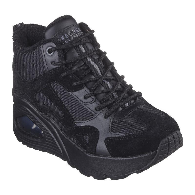 Womens Skechers Uno HI - Rocliff Road Black Mesh Shoes