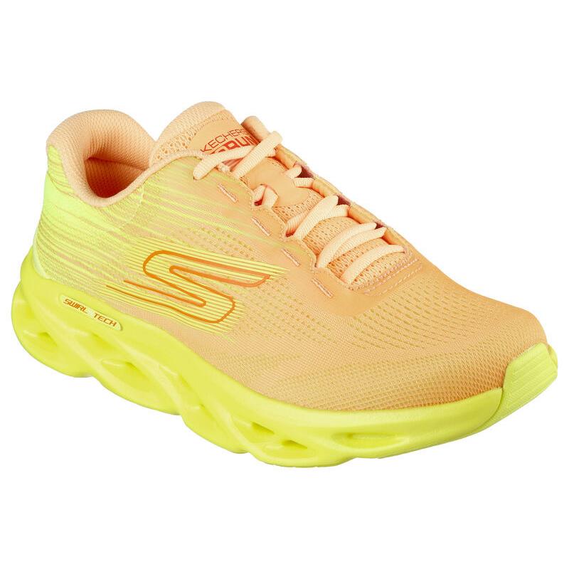 Womens Skechers GO Run Swirl Tech Speed - Ultimate Orange Yellow Mesh Shoes