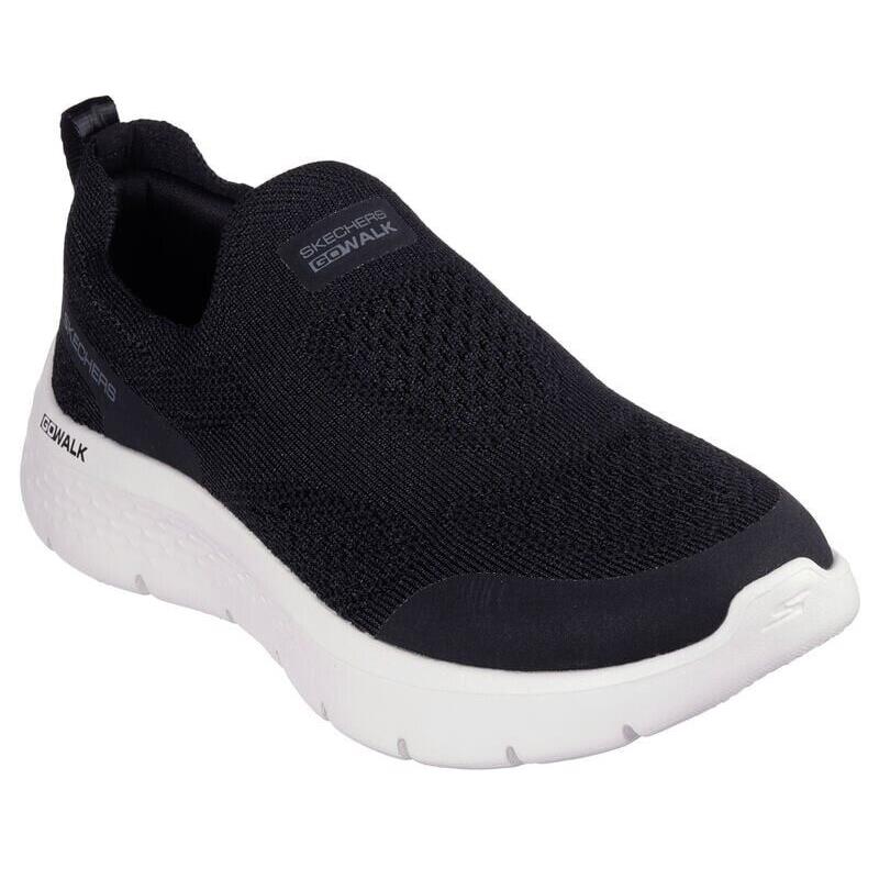 Womens Skechers GO Walk Flex - Talli Black White Knit Shoes