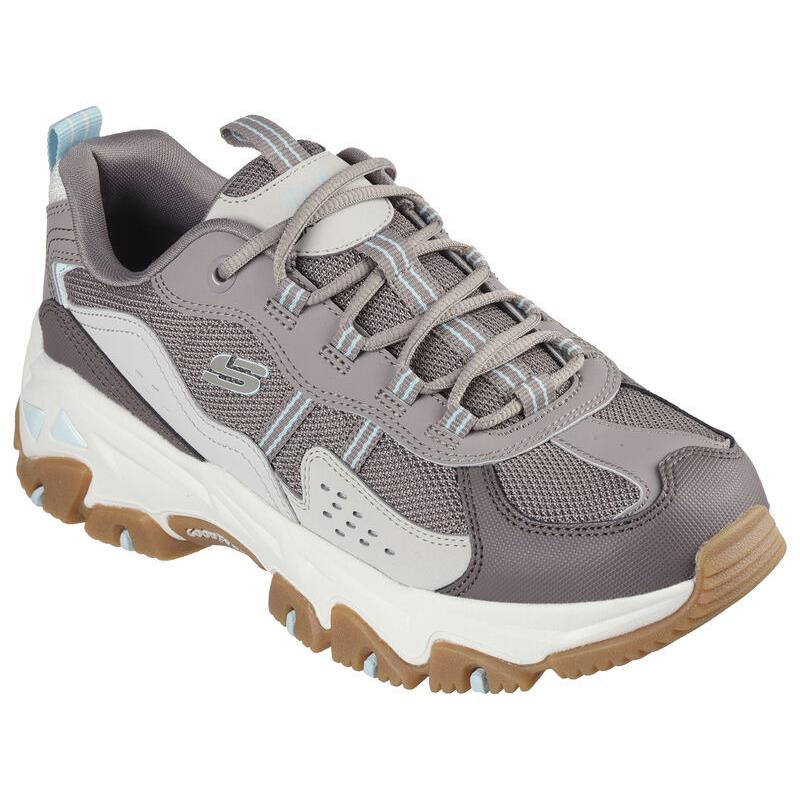 Womens Skechers D`lites Hiker Chocolate Tan Mesh Shoes