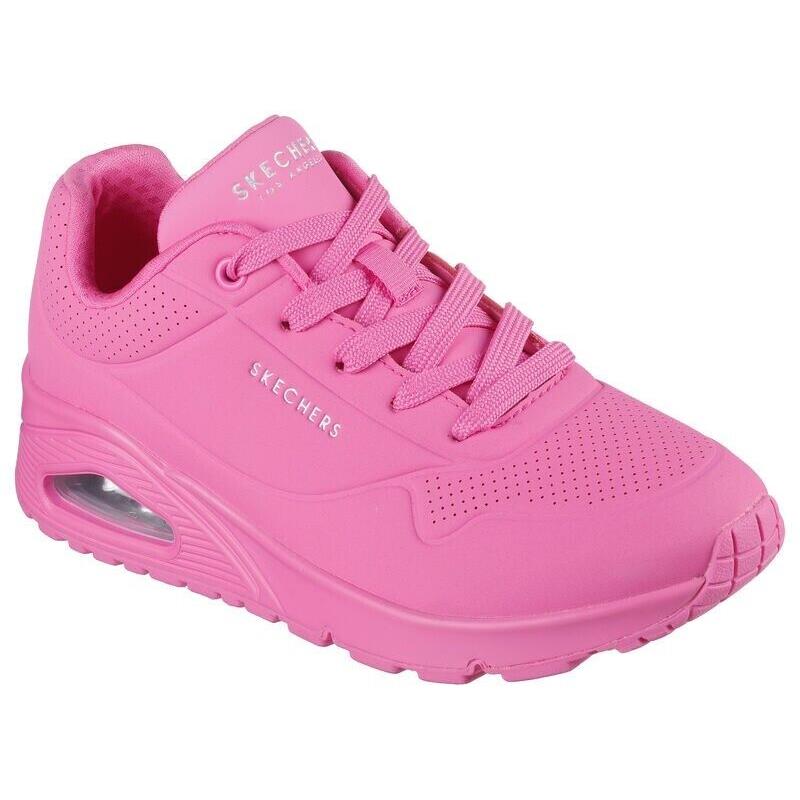 Womens Skechers Uno - Stand ON Air Hot Pink Durabuck Shoes