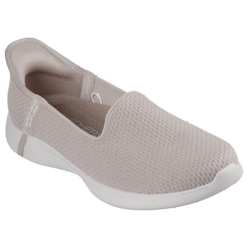 Womens Skechers Slip-ins: On-the-go Swift - Luminary Taupe Gold Knit Shoes