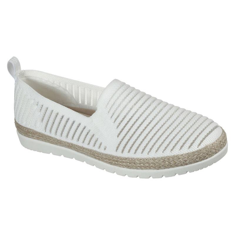 Womens Skechers Bobs Flexpadrille 3.0 - Pastel Sky White Knit Flat Shoes