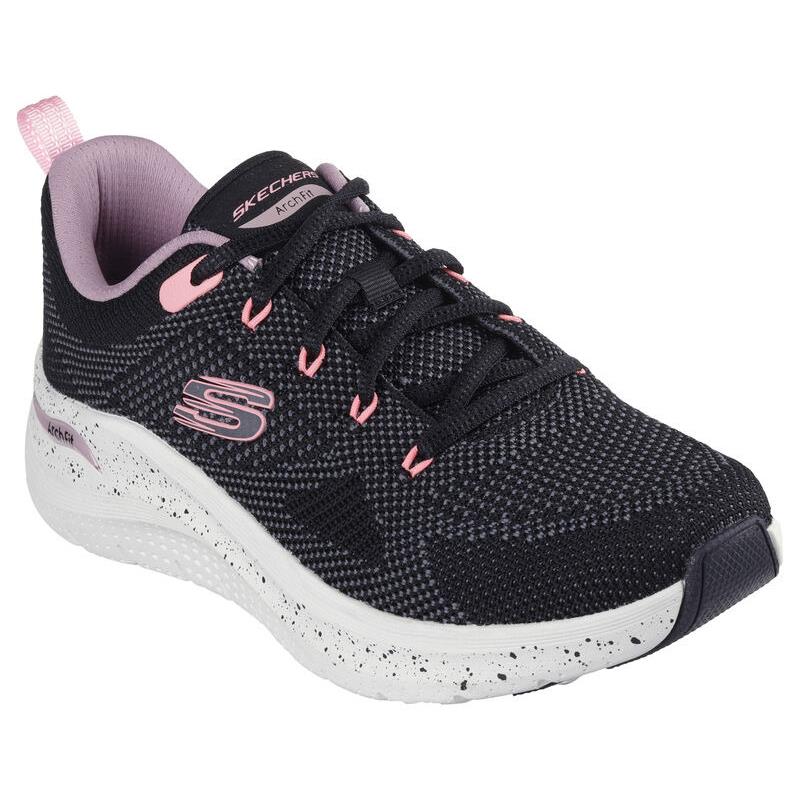 Womens Skechers Arch Fit 2.0 - Fast Paced Black Multi Knit Shoes