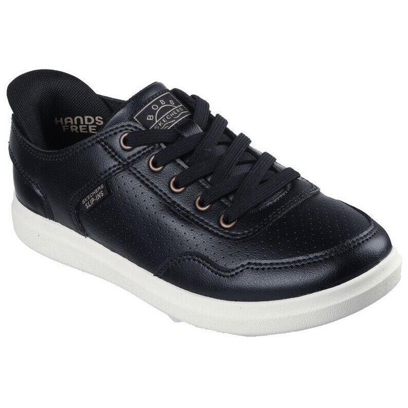 Womens Skechers Slip-ins: Bobs D`vine - SO Flattered Black Leather Shoes