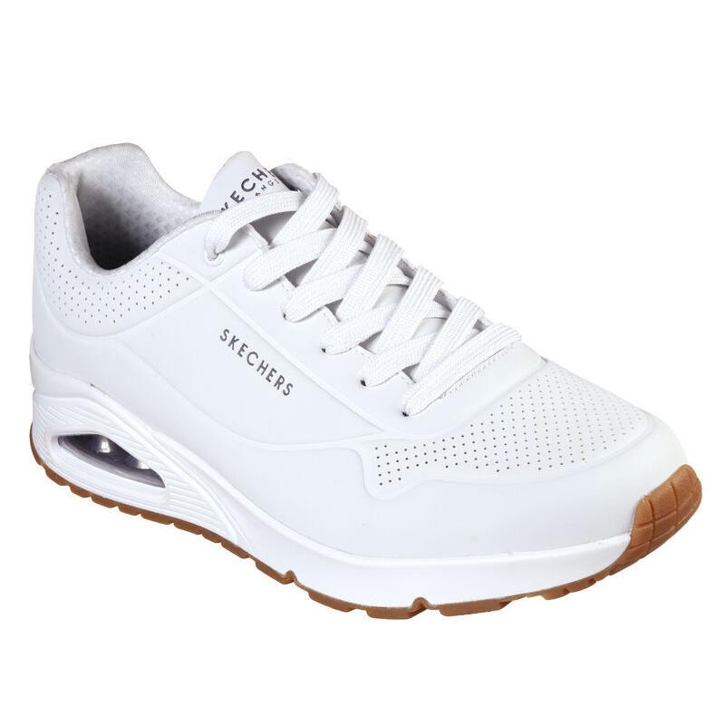 Mens Skechers Uno - Stand ON Air White Durabuck Shoes