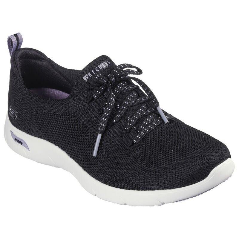 Womens Skechers Arch Fit Refine - Freesia Black Purple Knit Shoes