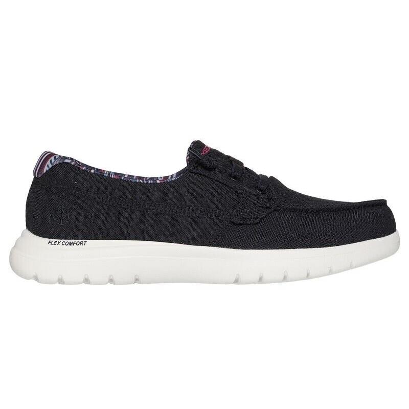 Womens Skechers On-the-go Flex - Coral Bliss Light Black Multi Linen Shoes