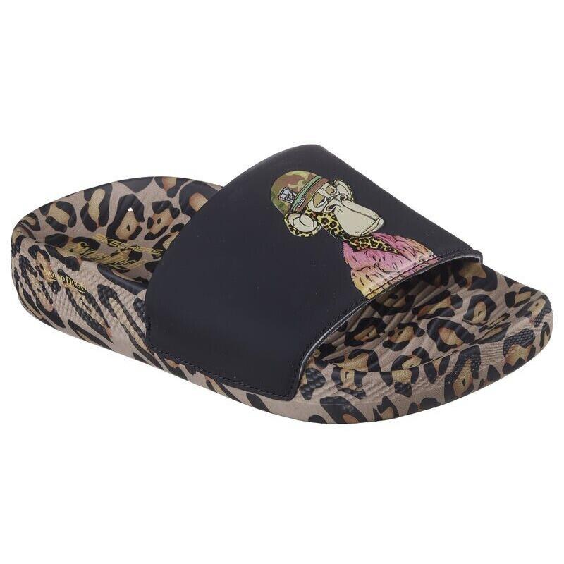 Womens Skechers Snoop Dogg: Low Slider - Bombay Leopard Foam Slides