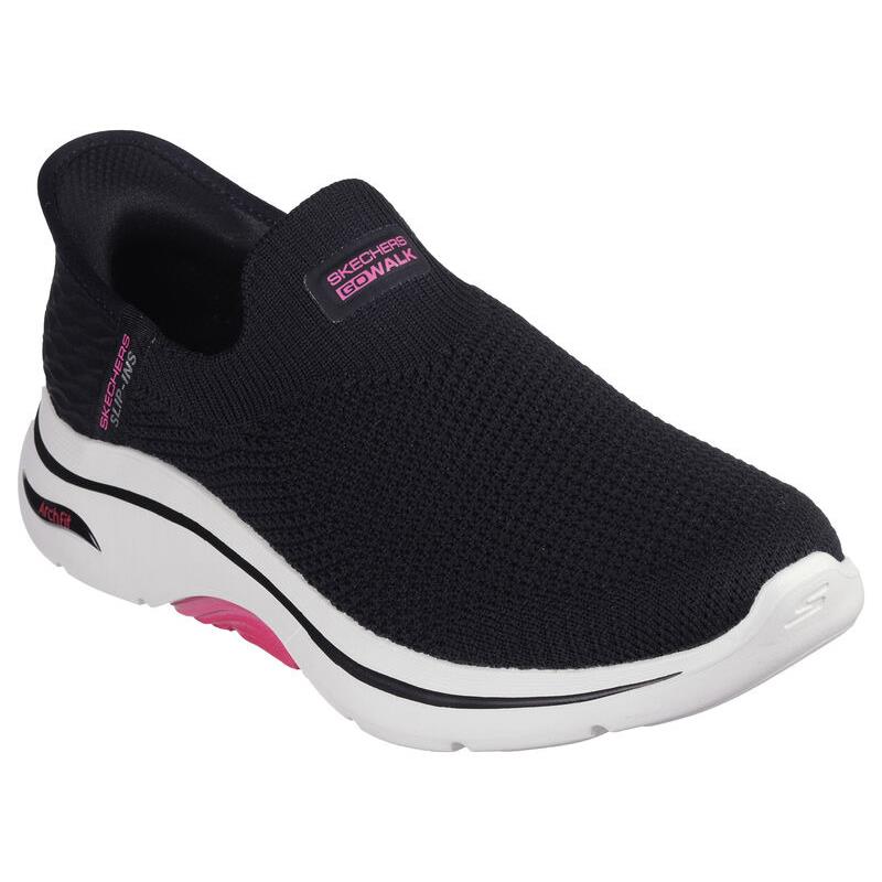 Womens Skechers Slip-ins: GO Walk Arch Fit 2.0 - Val Black Pink Knit Shoes