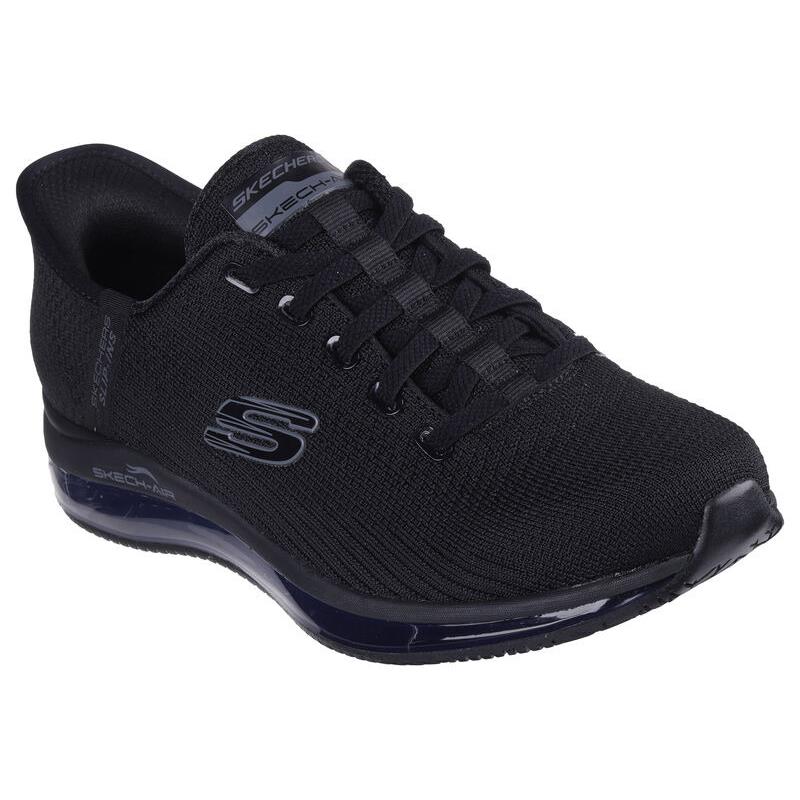 Womens Skechers Slip-ins Relaxed Fit Work: Skech-air Lorvol Black Mesh Shoes