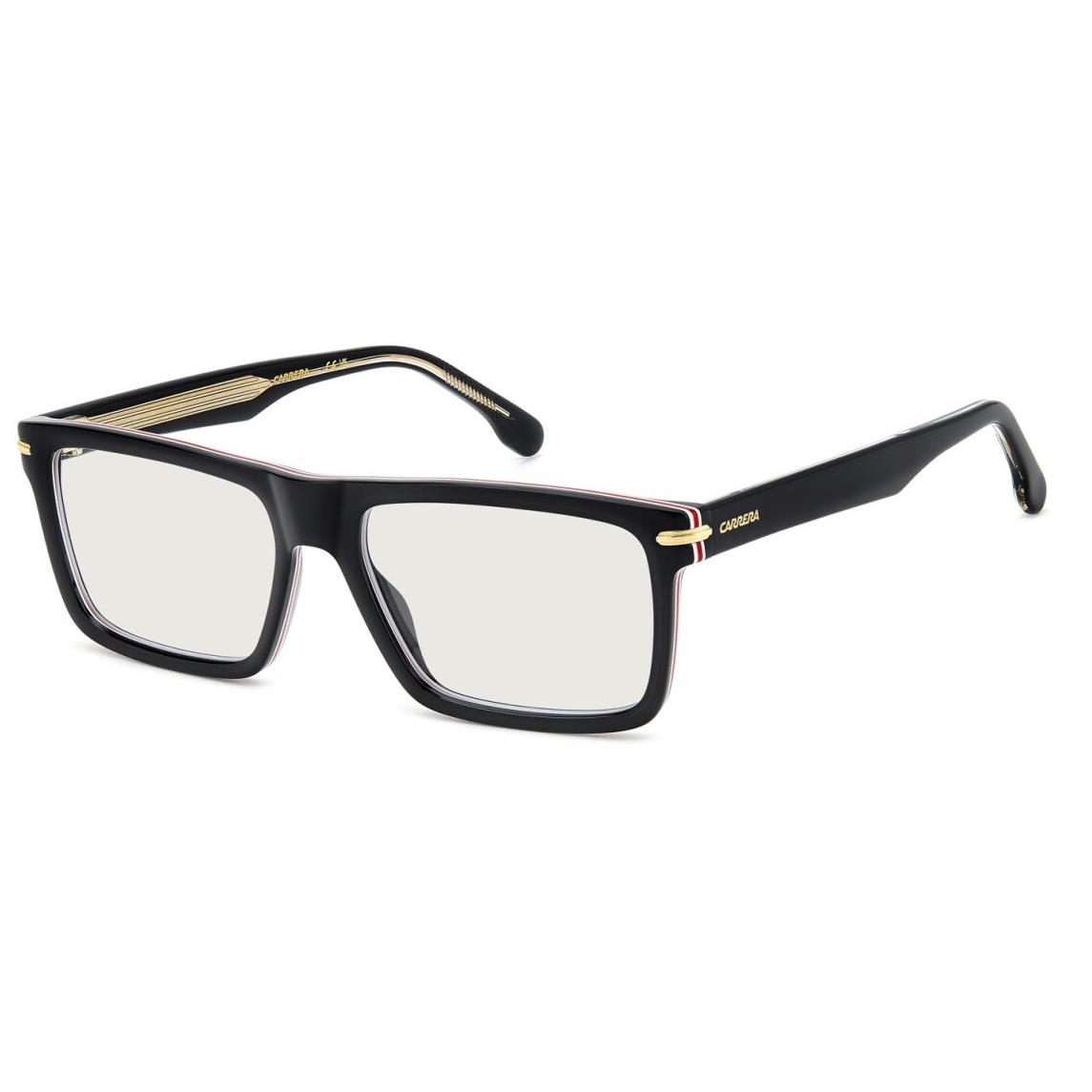 Carrera 343 2M2 Black Gold/blue Mirror Rectangular Men`s Eyeglasses