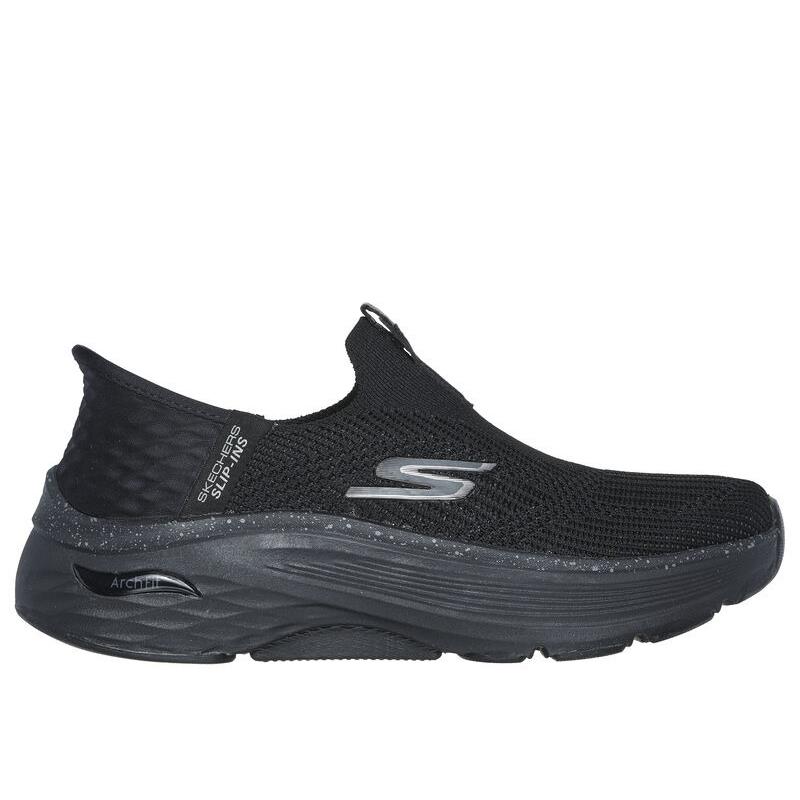 Womens Skechers Slip-ins: Max Cushioning Arch Fit Black Mesh Shoes