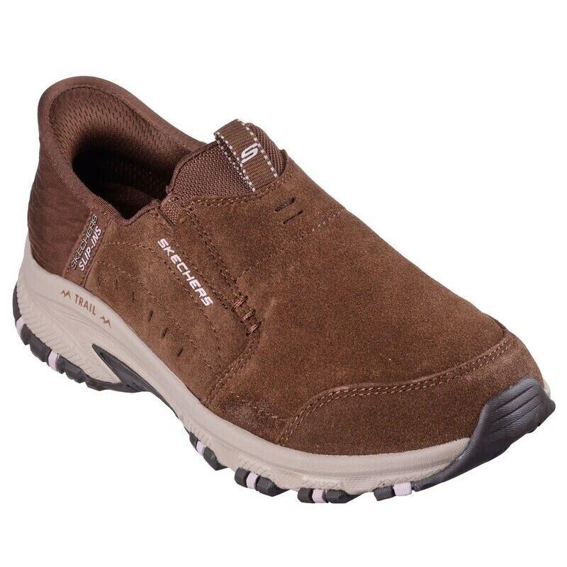 Womens Skechers Slip-ins: Hillcrest - Sunapee Brown Suede Shoes