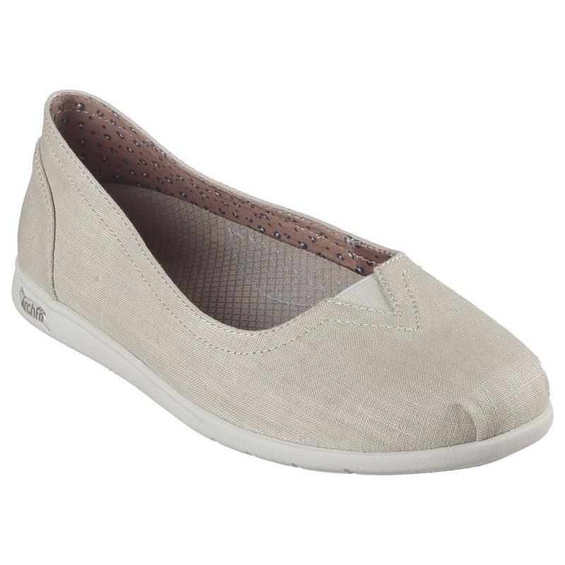 Womens Skechers Bobs Arch Fit Plush - BY The Way Natural Fabric Shoes