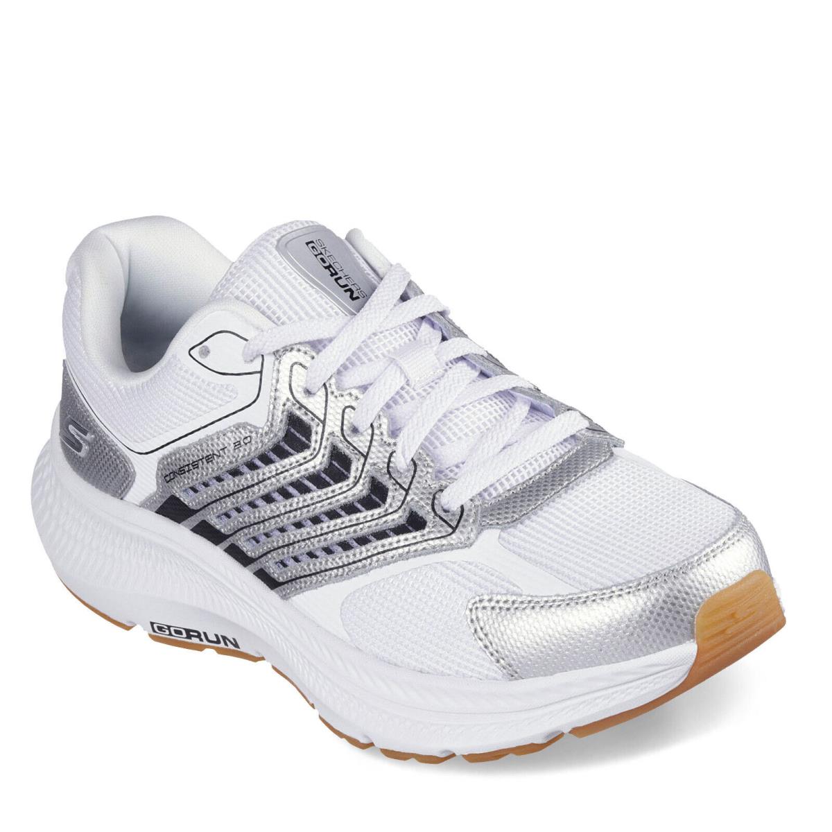 Women`s Skechers Go Run Consistent 2.0 - Aragon Sneaker 128628-WSBK White/silve - White/Silver/Black