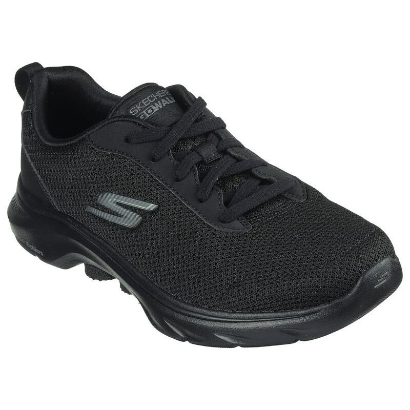 Womens Skechers GO Walk 7 - Clear Path Black Mesh Shoes