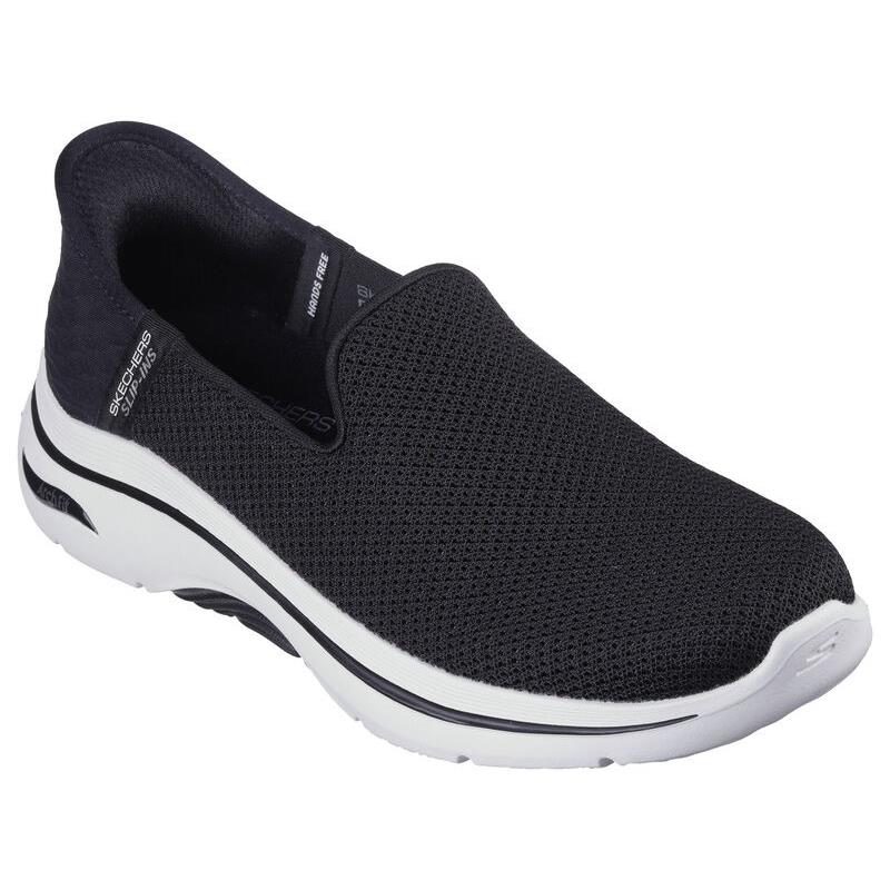 Womens Skechers Slip-ins: GO Walk Arch Fit 2.0-DELARA Black White Mesh Shoes