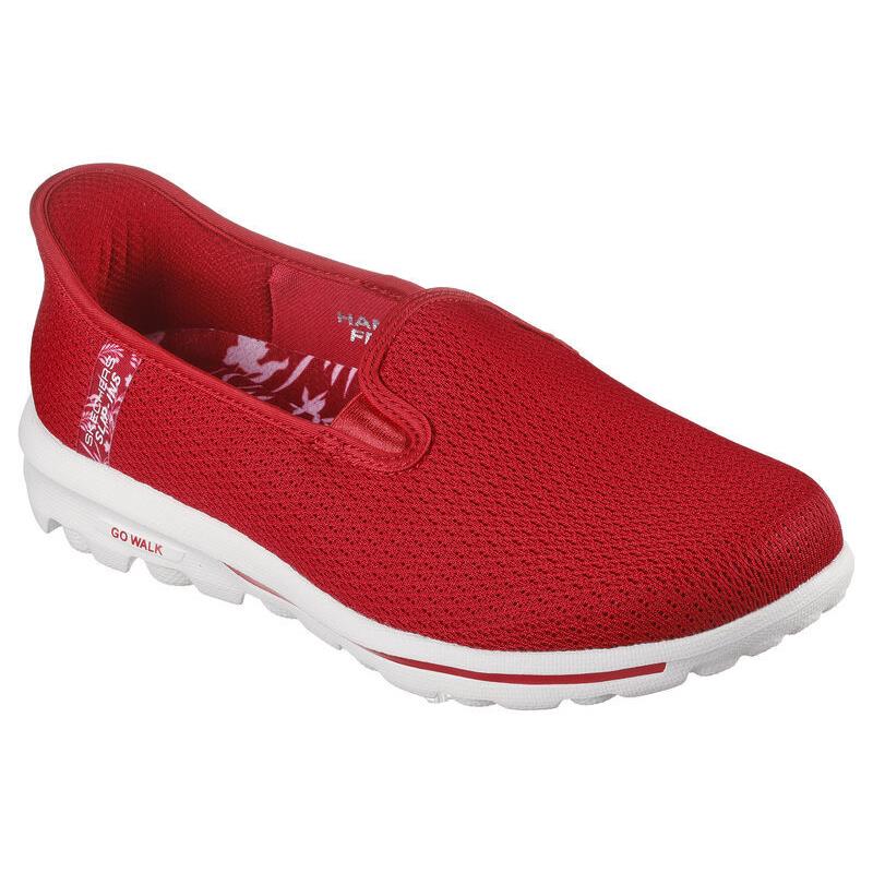 Womens Skechers Slip-ins: GO Walk Travel - Kiana Red Mesh Shoes