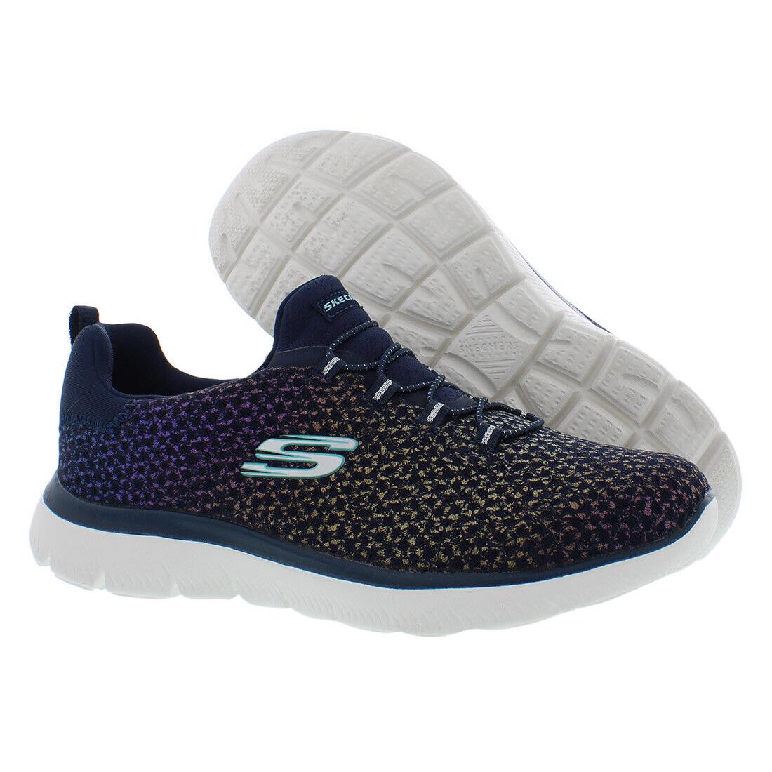 Skechers Summits-glowing Iris Wide Womens Shoes Size 6 Color: Navy/multicolored - Navy/Multicolored, Main: Blue