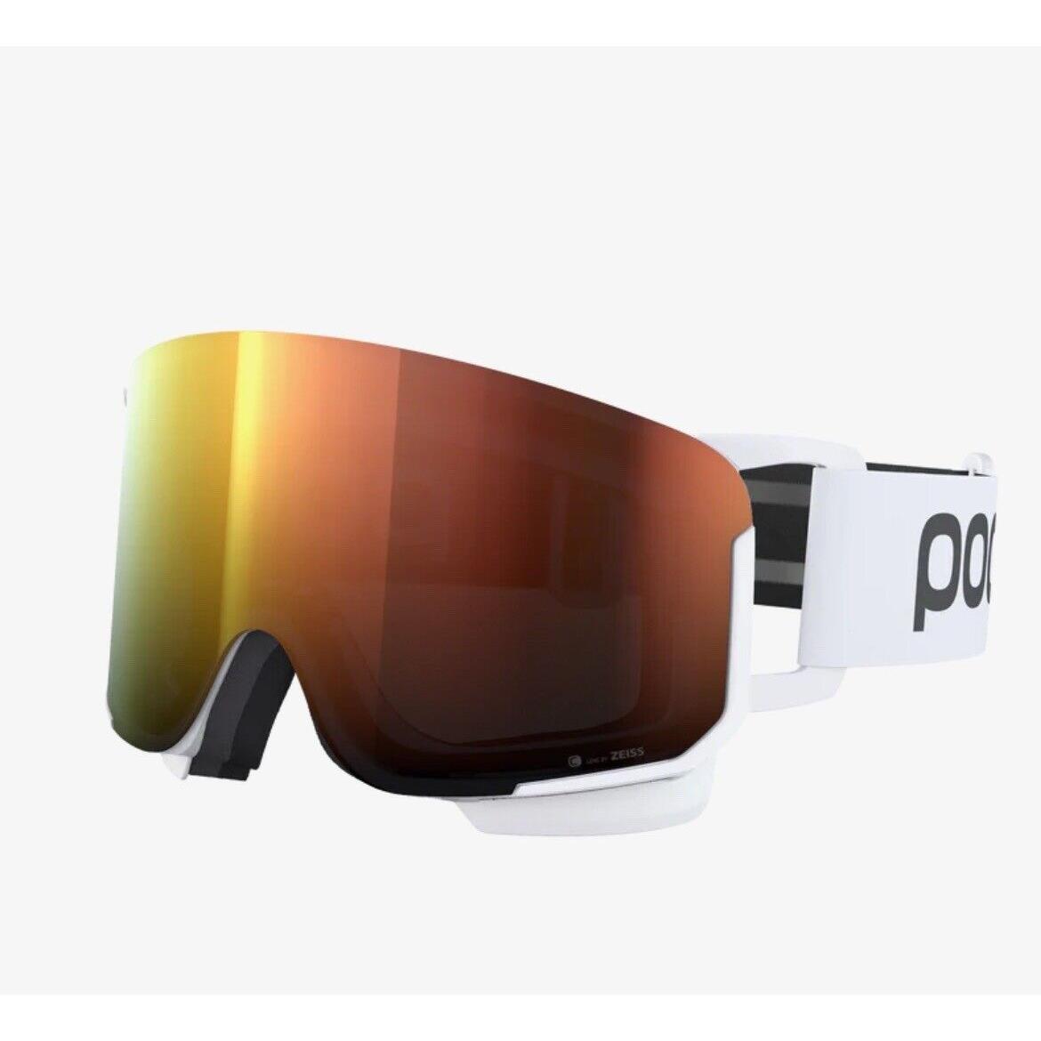 Poc Nexal Ski Goggles White W/partly Sunny Orange Intense Cloudy Coral Lenses