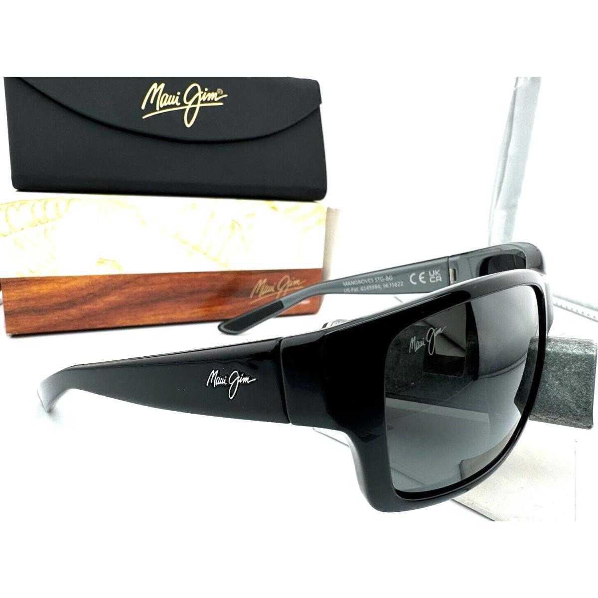 Maui Jim Mangroves MJ 604-02 Gloss Black Neutral Grey Polarized Sunglasses