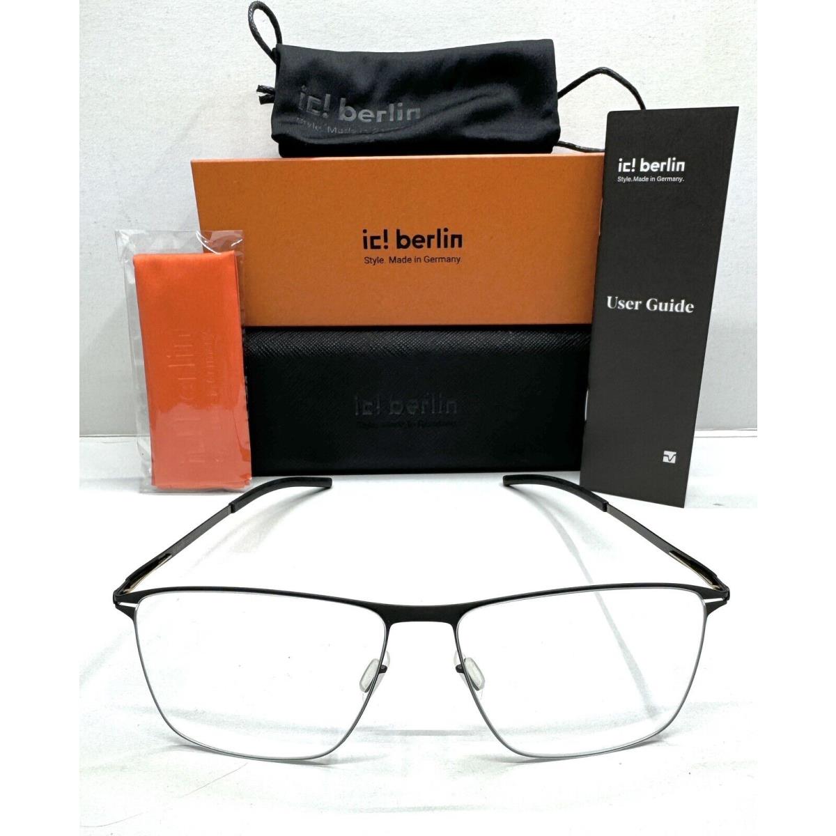 Ic Berlin Joran Men s Eyeglasses Black /gold Rectangular 53mm