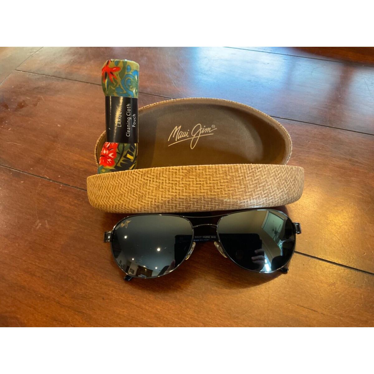 Maui Jim Sunglasses Mahina Aviator Pilot MJ 220-02 58/18 Black