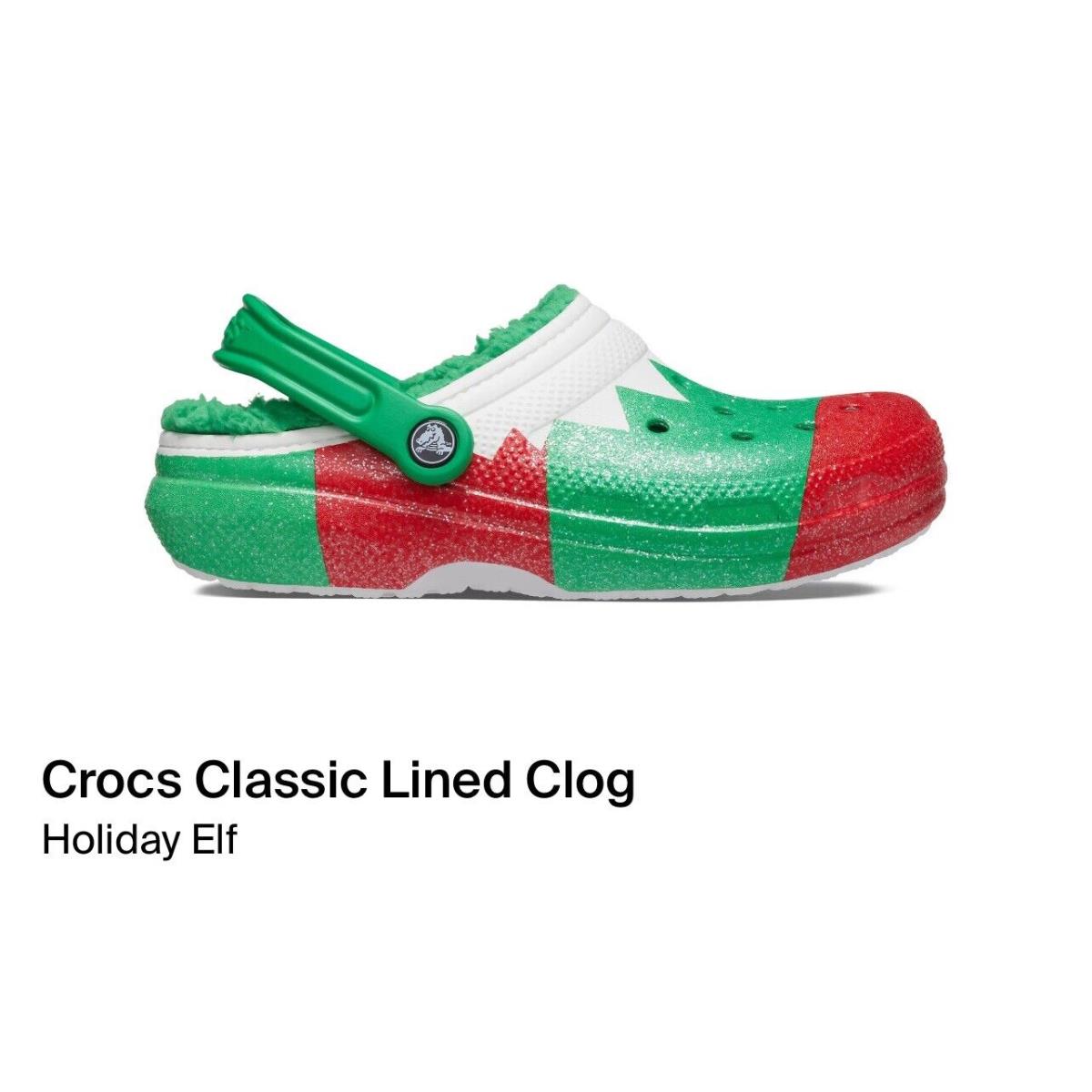 Crocs Classic Lined Holiday Clogs Christmas Elf 206913-90H Men Size 5-10