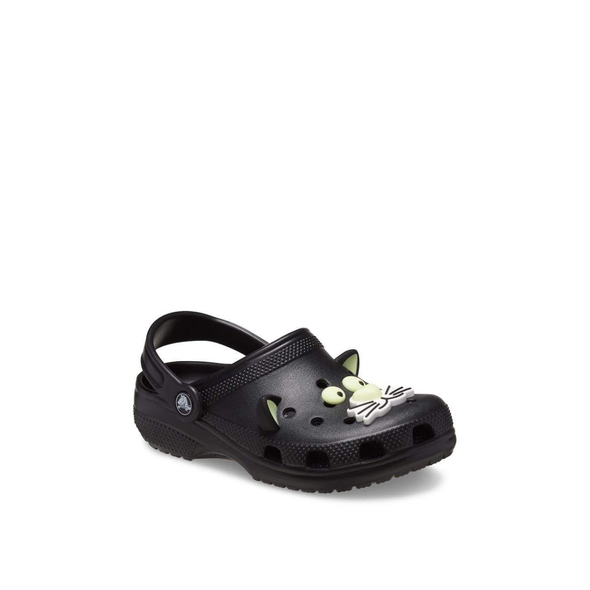 Girl`s Slip-ons Crocs Glow Black Cat Clog